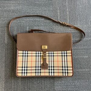 Burberry's Vintage Classic Check Messenger Bag in Brown and Tan